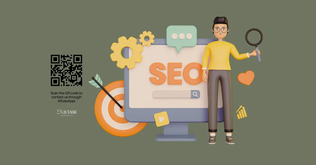 صورة بها شخص يمسك بايقونة السيو وبها صورة مكتوب عليها seo وترمز الي اكتشف أفضل أدوات تحسين محركات البحث